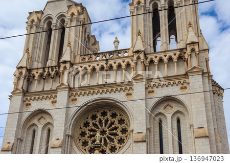 Basilica of Notre-Dame de Nice on the Avenue Jean Medecin in the center of Nice, France Basilica of Notre-Dame de Nice on the Avenue Jean Medecin in the center of Nice, France 136947023