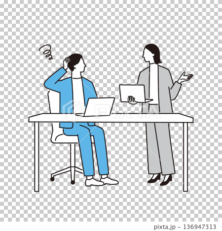 コミュニケーション不足に悩む職場のビジネスパーソンたち 136947313