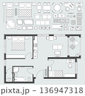 Furniture and apartment plan 136947318