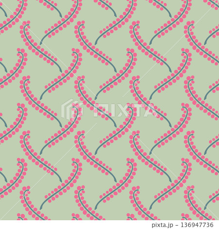 Purple Folk Damask Geometric Pattern 136947736
