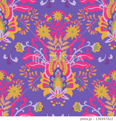 Bold Folk Damask Centerpiece Repeat 136947822