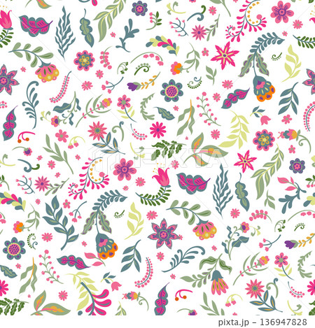 Playful Tiny Floral Doodle Scatter 136947828
