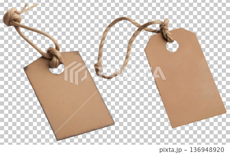 price tag, blank paper tags on transparent background 136948920