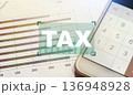 Tax deduction planning concept. taxes paid by individuals and corporations such as VAT, income tax and property tax. 136948928