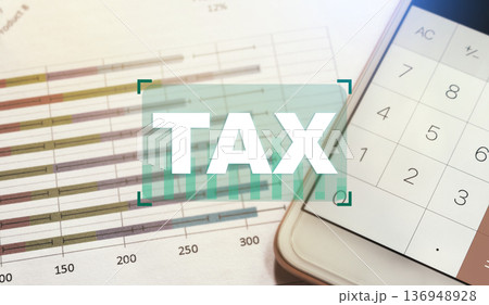 Tax deduction planning concept. taxes paid by individuals and corporations such as VAT, income tax and property tax. 136948928