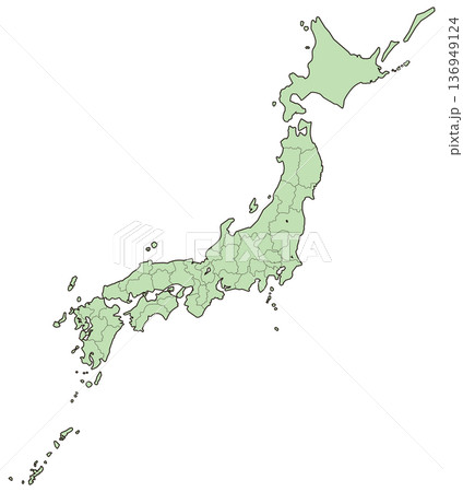 日本地図　黒枠あり 136949124