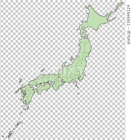 日本地図　黒枠あり 136949124