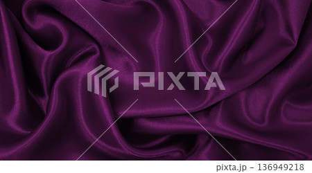 Smooth elegant pink silk or satin luxury cloth texture as abstract background. Luxurious valentines day background design 136949218