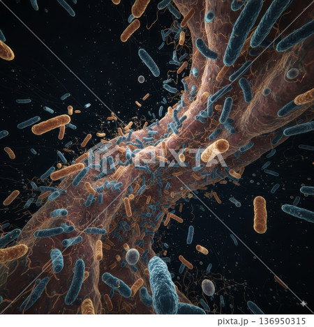 乳酸菌とビフィズス菌と酪酸菌が体内で働く 136950315