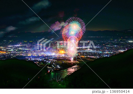 天文台から見下ろす、星に一番近い『光の華』八代全国花火競技大会(さかもと八竜天文台) 136950414