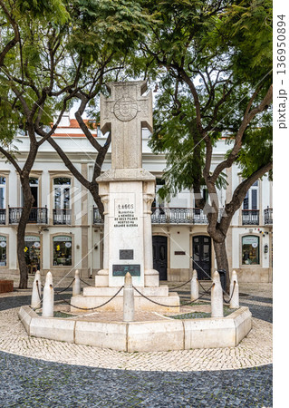 Lagos, Portugal - Feb 22, 2026: Monument to the Dead of the Great War, a war memorial located in the town of Lagos in Portugal Lagos, Portugal - Feb 22, 2026: Monument to the Dead of the Great War, a war memorial located in the town of Lagos in Portugal 136950894