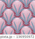 Exotic Flower in Geometric Tones, A stylish design featuring an abstract exotic flower in soft pastel hues 136950972