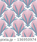Exotic Flower in Geometric Tones, A stylish design featuring an abstract exotic flower in soft pastel hues 136950974