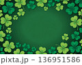 Shamrock Border Green Background Design for Festive Celebrations Graphics 136951586