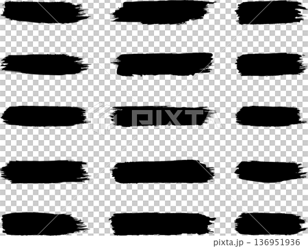 Ink Stroke Brushes, hand drawn black sticker, abstract freehand stroke Ink Stroke Brushes, hand drawn black sticker, abstract freehand stroke 136951936