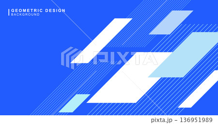 斜線で組み合わせた青色の幾何学的な背景素材 136951989