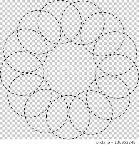 Circle overlapping elements. Geometric design 136952249