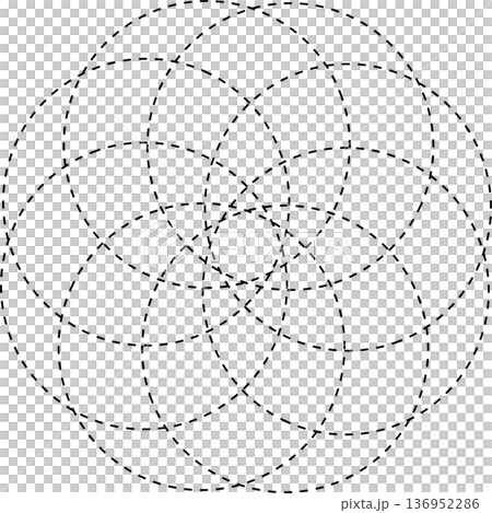 Circle overlapping elements. Geometric design 136952286