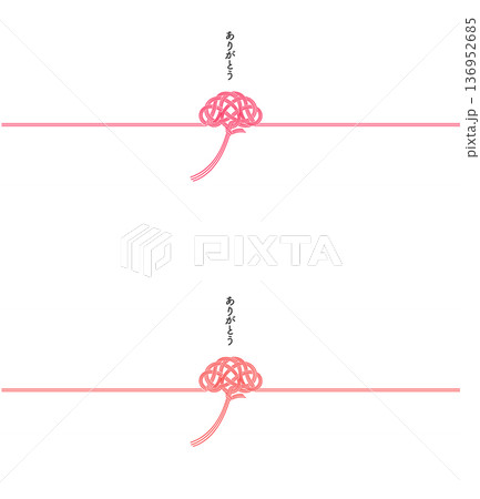 カーネーション水引の母の日のし紙テンプレート（赤・ピンク） 136952685