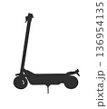 Electric scooter, individual transport silhouette, on a white background isolated, illustration 136954135