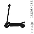 Electric scooter, individual transport silhouette, on a white background isolated, illustration 136954136
