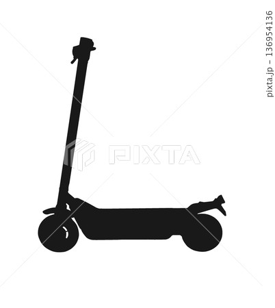 Electric scooter, individual transport silhouette, on a white background isolated, illustration 136954136