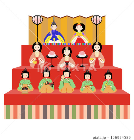 「押し絵雛の掛軸」内裏雛と三人官女と五人囃子 公式】三人官女や五人囃子も一緒に。賑やかで高貴な段飾りをご紹介