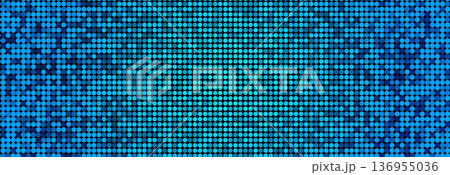 Dots Geometric Pattern Background Texture for Digital Art, Data Science, AI Tech, Medical, Fintech, Biotech Graphic Design Forum Conference BG. Modern Halftone Circle Gradient. Vector Illustration 136955036