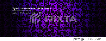 Dots Geometric Pattern Background Texture for Digital Art, Data Science, AI Tech, Medical, Fintech, Biotech Graphic Design Forum Conference BG. Modern Halftone Circle Gradient. Vector Illustration 136955040