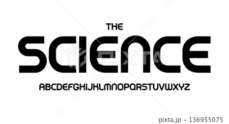Science technology font, futuristic alphabet for scientific headline, medical digital product logo, display device typography, app UI typographic design. Modern vector typeset. Science technology font, futuristic alphabet for scientific headline, medical digital product logo, display device typography, app UI typographic design. Modern vector typeset. 136955075