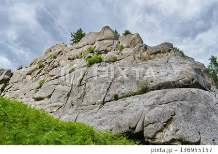 Rocky Peak in Mountain Landscape Rocky Peak in Mountain Landscape 136955157