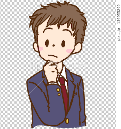Male student in uniform (blazer) in trouble mode 136955299