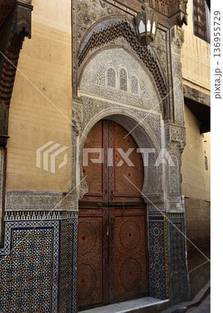 Traditional Moroccan architecture in Fez, Morocco 136955729