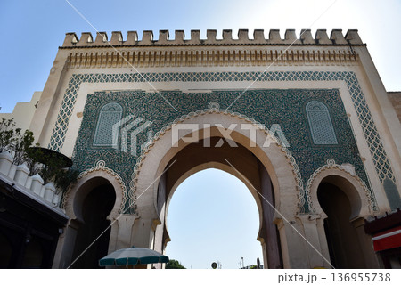 Entrance in old medina, Blue gate, Fez, Morocco 136955738