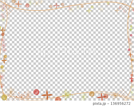 手描き可愛いフレーム 手描き可愛いフレーム 136956272