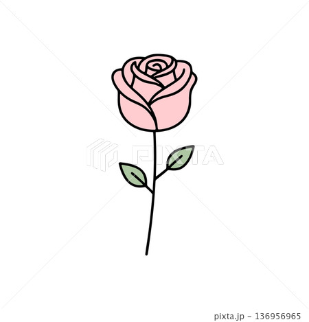 シンプルな薔薇のカラーアイコン 136956965