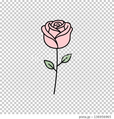 シンプルな薔薇のカラーアイコン 136956965