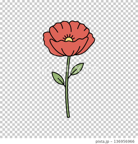 Simple poppy color icon 136956966