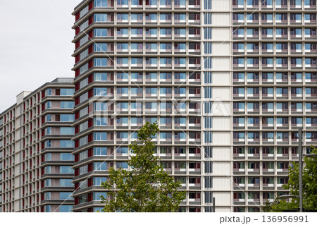 Urban residential development multistory apartment complex Urban residential development multistory apartment complex 136956991