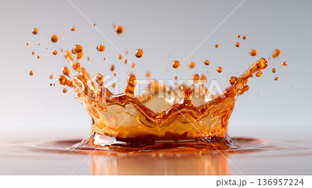 輝く抽象的な波と波紋 輝く抽象的な波と波紋 136957224