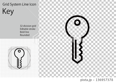 Simple key icon, house key, security symbol 136957378
