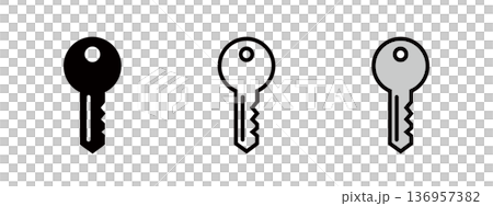 Simple key icon, house key, security symbol 136957382