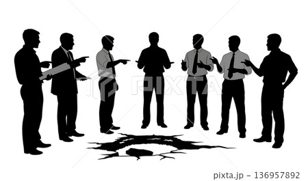 Black Solid Planner Road Maintenance Silhouettes Set of Six on White Background Black Solid Planner Road Maintenance Silhouettes Set of Six on White Background 136957892