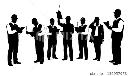 Black Solid Planner Pedestrian Count Silhouettes Set of Six on White Background Black Solid Planner Pedestrian Count Silhouettes Set of Six on White Background 136957978