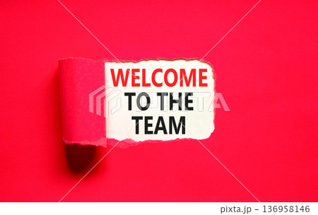 Support, help welcome to the team symbol. Concept words Welcome to the team on beautiful white paper. Beautiful red paper background. Business welcome to the team concept. Copy space. Support, help welcome to the team symbol. Concept words Welcome to the team on beautiful white paper. Beautiful red paper background. Business welcome to the team concept. Copy space. 136958146