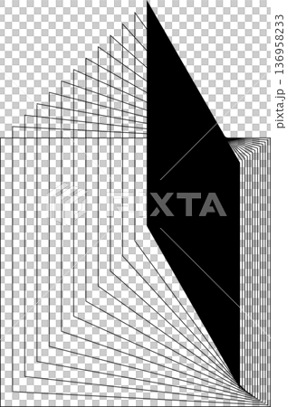 Square blended lines frame template design. Design elements 136958233