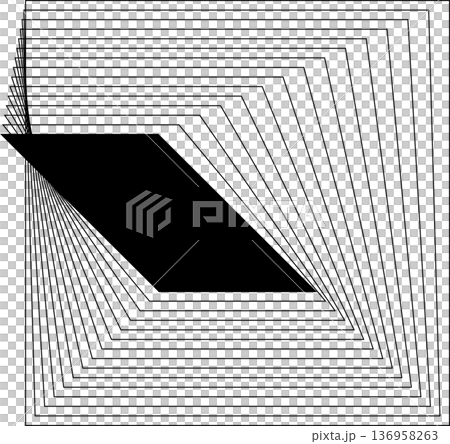 Square blended lines frame template design. Design elements 136958263