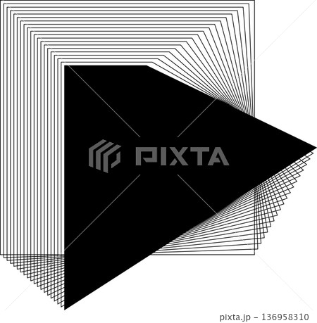 Square blended lines frame template design. Design elements 136958310