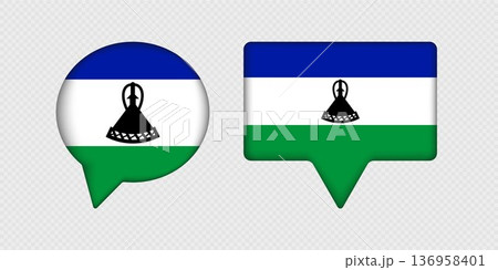 Flag of Lesotho in speech bubble. Flag of Lesotho in speech bubble. 136958401