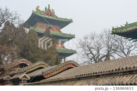 Martial arts Buddhist Shaolin Monastery in Luoyang, China Martial arts Buddhist Shaolin Monastery in Luoyang, China 136960653